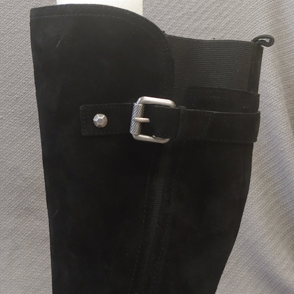 Naturalizer Jordan Suede Riding Boot Black- 8W - Picture 9 of 15